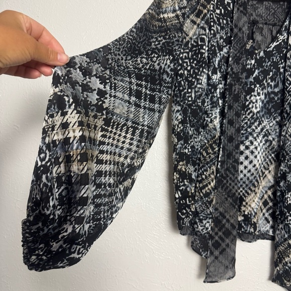 Ramy Brook Printed Bow Neck Blouse - Picture 6 of 8